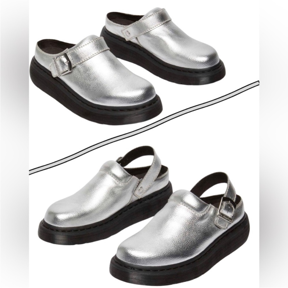 NEW Women DR MARTENS Laketen Slingback Mule metallic tumble nappa leather Sz 5